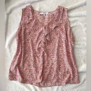 Flowy pink abstract print blouse
